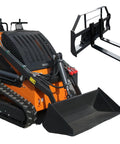 23 HP Mini Skid Steer Loader with bucket and pallet forks for garden and yard work farm jobs parks roads and construction sites