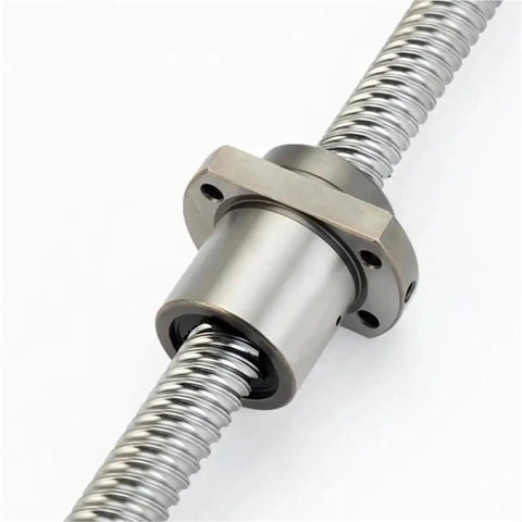 Close-up of Heavy Duty C7 Precision Ball Screw Sfe4040 with linear glide for CNC routers and 3D printers.