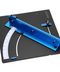 Spot On Table Saw Crosscut Sled Featuring Zero Clearance Edge Plus Adjustable Fence To Nail Every Straight Cut Without Breaking A Sweat Thanks To Its Ironclad Stop Block And Fine Line Scale, showing aluminum guide and measuring scale.