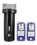 Half Inch NPT Compact FRL Desiccant Dryer With Two Quart Capacity, black canister and two quart desiccant charges included