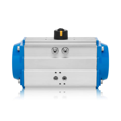 Straight Fire Double Acting Pneumatic Actuator With Precision Control Air Cylinder For Aluminum Valve Damper No Sweat Install And Smooth 90 Or 120 Degree Rotation Built Tough For High Octane Workshop Life, top view showing compact aluminum design.