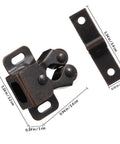 Double Roller Catch Cabinet Latches 16 Set With Soft Cushioned High Grade Material Reliable Spring Lock dimensions detail