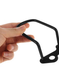 Hand holding Rear Derailleur Guard And Rack Protector For Mountain Road And Folding Bikes In Black Easy Under Wheel Quick Release Or Fixed Screw Mount Shields Your Derailleur From Scrapes And Impacts On Rough Trails
