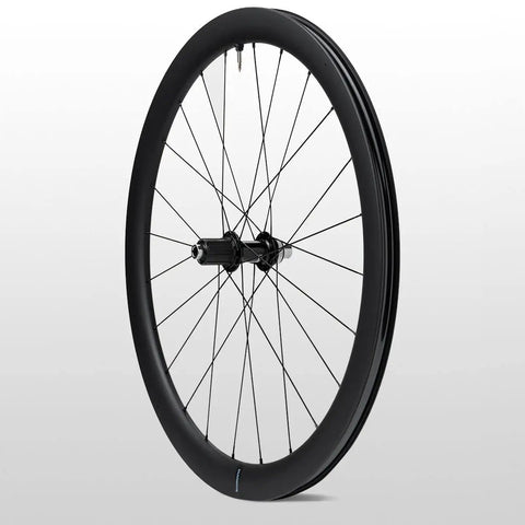 Side view of 105 Rs710 C46 Carbon Road Wheelset Tubeless 700c Hooked Rim 46mm Deep 28mm External Width 21mm Internal Width Black