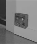 Weatherproof Outdoor 2 Gang Gray Junction Box 2 Inch Deep With Five 0.75 Inch Threaded Holes And Side Lugs installed