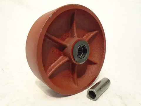 Heavy Duty 6 X 2 Inch Kingpinless Caster Set with ductile steel wheel and bushing, ideal for smooth cart mobility.