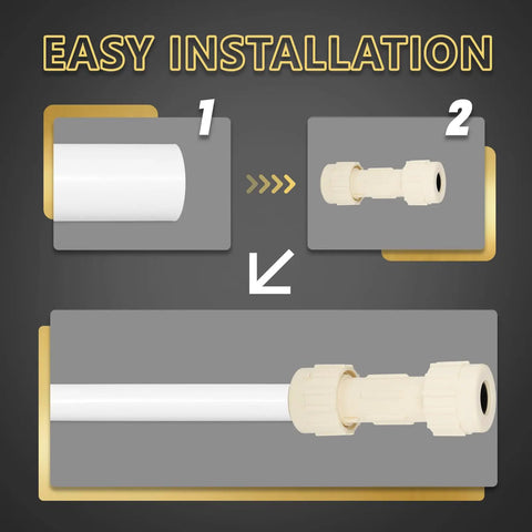 100 Pack 1 Inch Cpvccompression coupling with builtin rubber gas ket drip free pipe connector easy installation guide image.