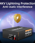 Industrial 8 Port Gigabit DIN Rail Switch Unmanaged With IP40 Protection and 4KV Lightning Protection