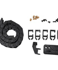 16.9 Inch Black ABS Drag Chain Cable Carrier with screws and clamps for 3D printers and CNC machines