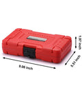 Fourteen Piece Half Inch Drive Shallow Impact Socket Set With Three Eighths To One And One Quarter Inch in red carrying case.