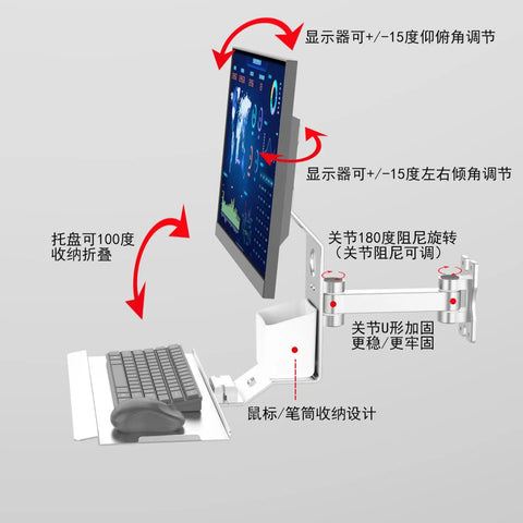 Get Your Workspace Sorted Fast With This Rock Solid Monitor Keyboard Mount Industrial Wall Tray showing adjustable monitor and keyboard setup.