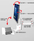 Heavy Duty Wall Mounted Monitor Stand And Keyboard Tray Rock Solid Desk Organizer showing adjustable angles and keyboard storage design.