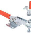 Heavy Duty Pro Grade Toggle Clamp 500kg Clamping Force, Horizontal One Hand Quick Release, metal construction, red handle