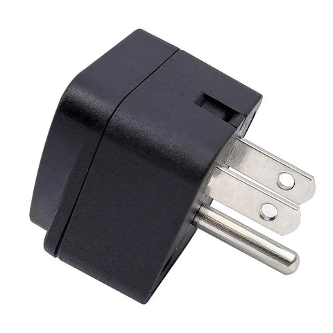 Must Have World Travel Plug Adapter For USA Type B Grounded Outlet All In One International Converter, black, side view