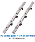 No Sweat Dual Axis Roller Linear Guide Rail Kit For Woodworking Benches Featuring Sgb10 Glide Blocks And Tough Aluminum Rails in 1000mm length.