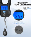 Lightweight Digital Fishing Scale With USB Cable 55lb Capacity Multi Unit Pound Ounces And Kilograms High Accuracy Backlit LCD Display
