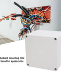 Rugged IP65 Waterproof ABS Plastic Enclosure For Electronics 120x120x90mm With Embedded Metal Mounting Holes installed in wall