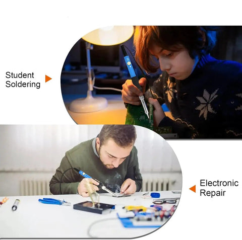 Students and professionals using 60W 110V Adjustable Temperature Soldering Iron Kit With Five Tips Soldering Stand And Extra Wire Tube