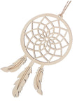 Wooden Dream Catcher DIY Kit With 50 Unfinished Hollow Wood Shapes For Painting Boho Hanging Wall Decor Ornaments For Bedroom Living Room And Craft Projects, wooden dreamcatcher with feathers