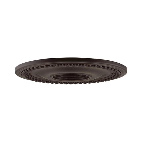 Wingate Ceiling Medallion Hand Painted Antique Silver Leaf 1.5H By 20Dia shown in detailed side view displaying elegant carvings.