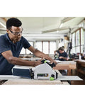 Cordless Circular Saw Packs Serious Punch With 18V To 36V Dual Voltage Switch And Included 5.2 Ah Battery delivering precision cuts in a workshop.