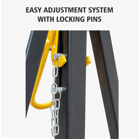 Heavy Duty Portable Gantry Crane 2 Ton 4400 Lb Load Capacity Adjustable Lift Rig with locking pins and easy adjustment system.