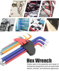 Super Long Flat End Hex Wrench Set for Deep Reach Automotive, EV Battery, And Appliance Repair Made From Durable CRV Steel With Color Coded Coating To Grapple Tough Jobs, metric 1.5mm-10mm