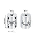 Flexible 6mm To 6mm Aluminum Shaft Coupler Beam 25mm Length 19mm Outer Diameter Beefed Up For 3D Printer CNC Machines Encoders And Motors Shaft DIY Projects, 2 views