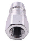 Front view of Male Hydraulic Quick Connect Coupler With Quarter Inch Body And NPT Thread For John Deere Tractors And Heavy Duty Implements