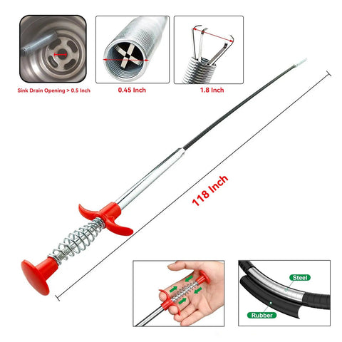 Flexible Four Claw Drain Grabber Reacher Tool Drain Snake For Hair Clogs And Debris In Kitchen Sink Bathroom Shower Tub And Toilet With Extendable Hose And Bendable Claws For Easy Clog Removal And Quick Clean