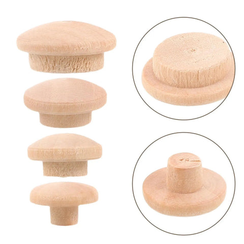 120Pcs Wooden Screw Hole Plugs for Furniture With Mushroom Head Covers for Tables, Cabinets, DIY Woodworking Projects