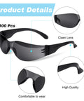 Close-up of Bulk 100 Safety Glasses Set For Men And Women Eye Protection Goggles With Scratch Resistant And Impact Resistant Lenses