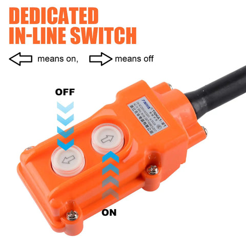 Electric Hydraulic Pump Power Pack inline switch with on-off indicators, features 110V 120V 10000 PSI Two Stage Unit controls.