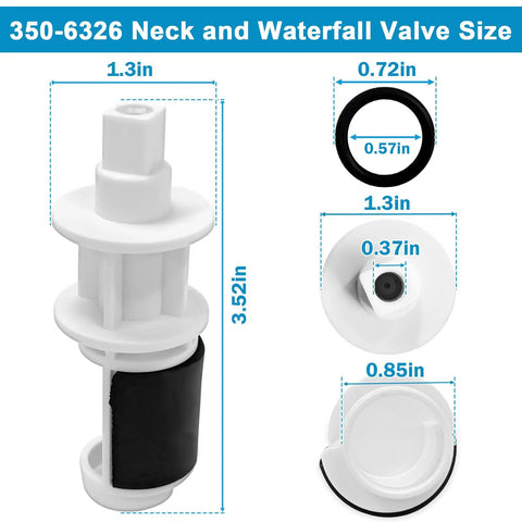 1 Inch On And Off Neck And Waterfall Valve Insert Diverter Gate With O Rings All In One Replacement Kit For Marquis Spas 350 6326