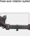 Dual Monitor Desk Mount For 20 To 27 Inch TVs with three-axis rotation system and articulated arm for adjustable positioning.