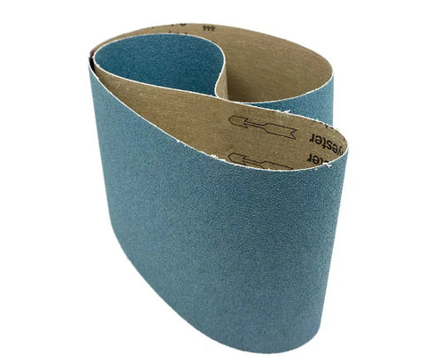 6 By 48 Inch Zirconia Sanding Belts 80 Grit Heavy Duty Sand Paper For Metal Grinding Knife Polishing Woodworking Surface Blending Deburring Welding Cleanup 2 Pack, viewed from side.