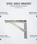 Heavy Duty Steel L Brackets For Floating Shelves Garage Racks And Wall Storage Angle Iron Support For DIY Projects Reinforcement