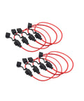 10 Pack 18 AWG Inline Mini Fuse Holders Waterproof For Car Truck Boat SUV 32V DC 30cm Lead Built To Last ROHS Compliant