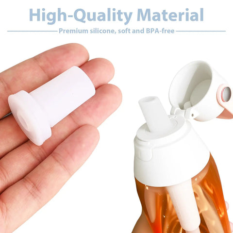 Six Pack Silicone Bite Valve Replacement Mouthpieces For Water Bottles Brita Compatible Spout Straw Accessories shown in hand