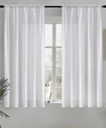 White Privacy Sheer Curtains Let Light In Semi Sheer Window Drapes For Living Room And Bedroom, Light Filtering 52x54 Inches, 2 Panels Set