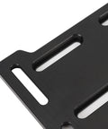 Close-up of black Adjustable Aluminum Engine Mount Plate Kit with mounting slots for CC100X Mini Bike Go Kart