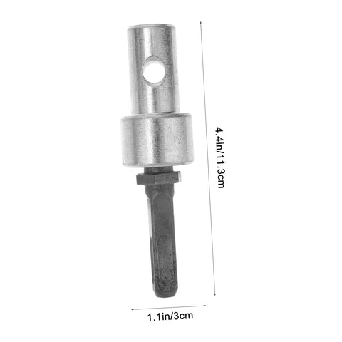 Power Tool Earth Auger Adapter Chuck Universal Drill Bit Converter, silver steel, 1.1in x 4.4in size