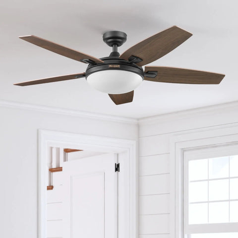 48 Inch Indoor Ceiling Fan With LED Light, Remote Control, Bronze Finish, Reversible Motor, Dual Mounting Options, Dual Finish Blades