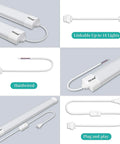 Bright 5000K LED Ceiling Light Fixture IP66 Waterproof 4ft Plug In Tube Light features linkable and plug-in options
