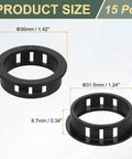 Close-up of 15 Pack Round Cable Snap Bushing Grommets One And Quarter Inch 32mm Black Snap In Cable Grommet Protectors