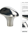 Sweet Looking Pebble Wall Hook Built From Top Shelf 304 Stainless Steel Keeps Your Everyday Essentials Off The Floor Includes Expansion Tubes And Screws For A Zero Hassle Install, close-up of polished hook.