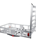 Beast Mode 1300Lbs Hitch Cargo Carrier With Ramp For Trucks And SUVs, 50x30x10 Heavy Duty Aluminum Alloy Rack, side view