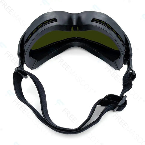 Workhorse Laser Safety Glasses Heavy Duty Protective Eyewear For Shops featuring wrap-around design and adjustable strap.