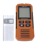ViaGasaFamido Wall Scanner Stud Finder, 5-in-1 with LCD Display for Metal, orange handheld scanner with buttons.