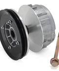 Primary Drive Clutch For EZGO TXT And RXV Golf Carts 2010 And Up OEM Replacement 618684 644299 672686 Beefed Up Aluminum Alloy For Durability Solid Heat Dissipation And Smooth Reliable Performance. shown with mounting bolt
